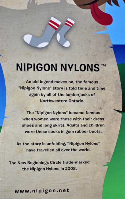 sign about Nipigon Nylons